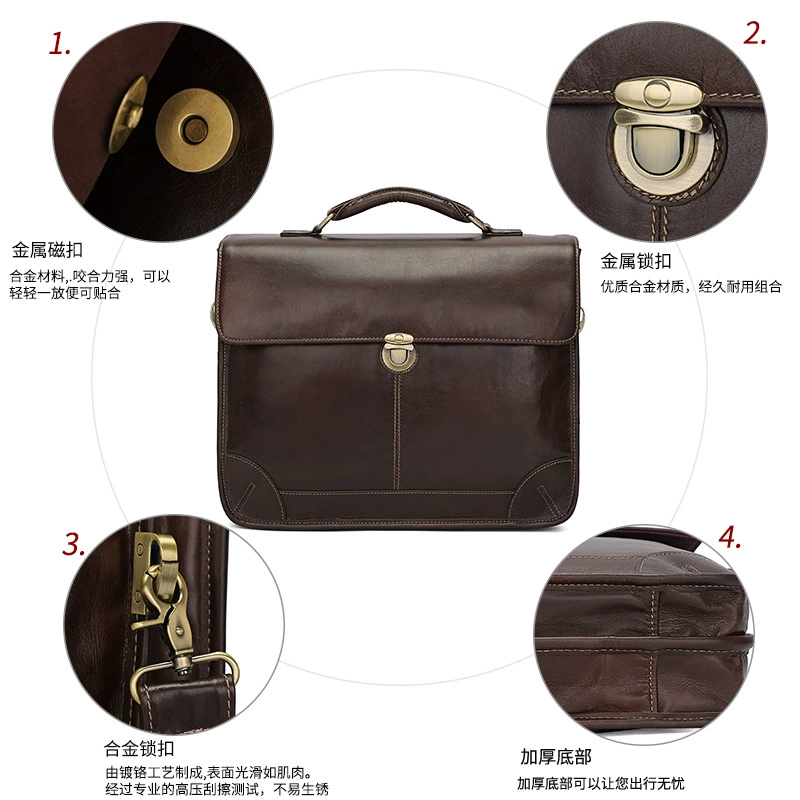 Retro leather universal laptop, purse, bag, genuine leather, cowhide, 15.6inch