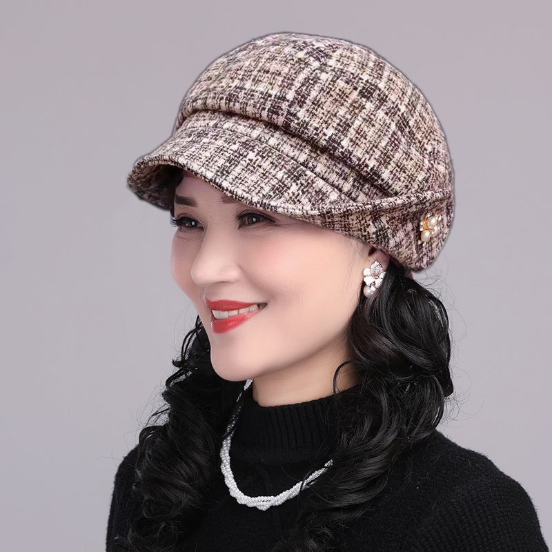 Stilvoller Woll-bucket-hat Für Ältere Damen, Dick Und Warm_voghion.com
