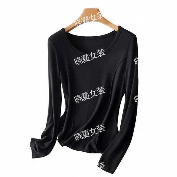 Textured black crew neck