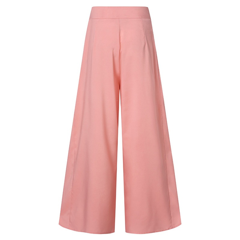 2026 Spring And Summer OL Women's Solid Color High Waist Wide Leg Pants Skinny Thin Casual Pants_ecoleips.com