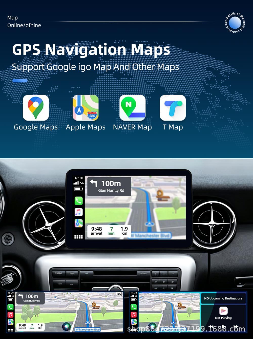 9inch Android Mercedes-Benz SLK SL SLC R172 R231 car central control navigation system with built-in Bluetooth and GPS