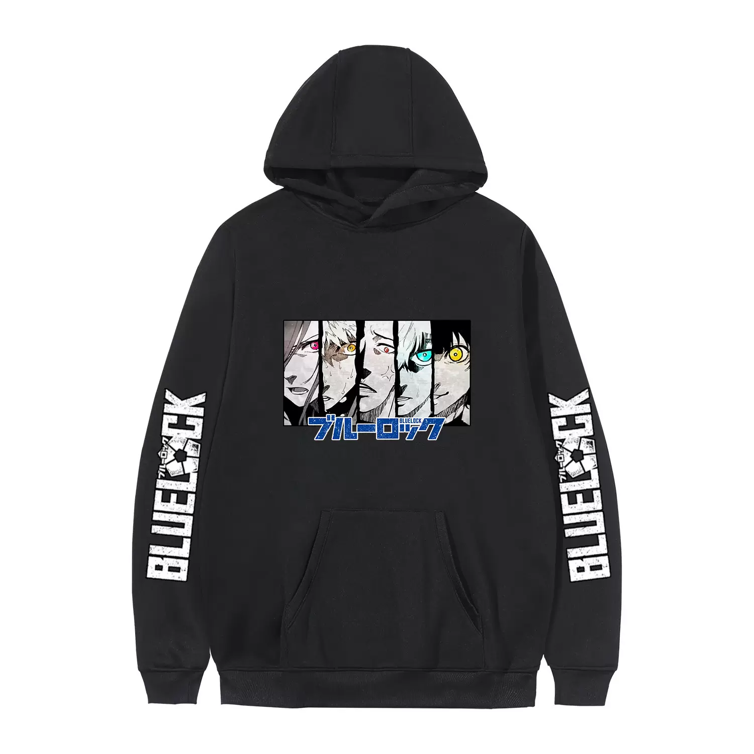 2023跨境新款蓝色监狱动漫二次元印花休闲宽松情侣卫衣hoodie