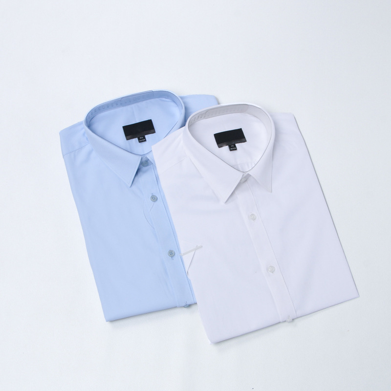 DK Uniform Men's College Student Clothing Korean Style Slim Fit School Uniform Long Sleeve Pointed Collar Anti-Wrinkle Hard Collar Shirt Men's Twill