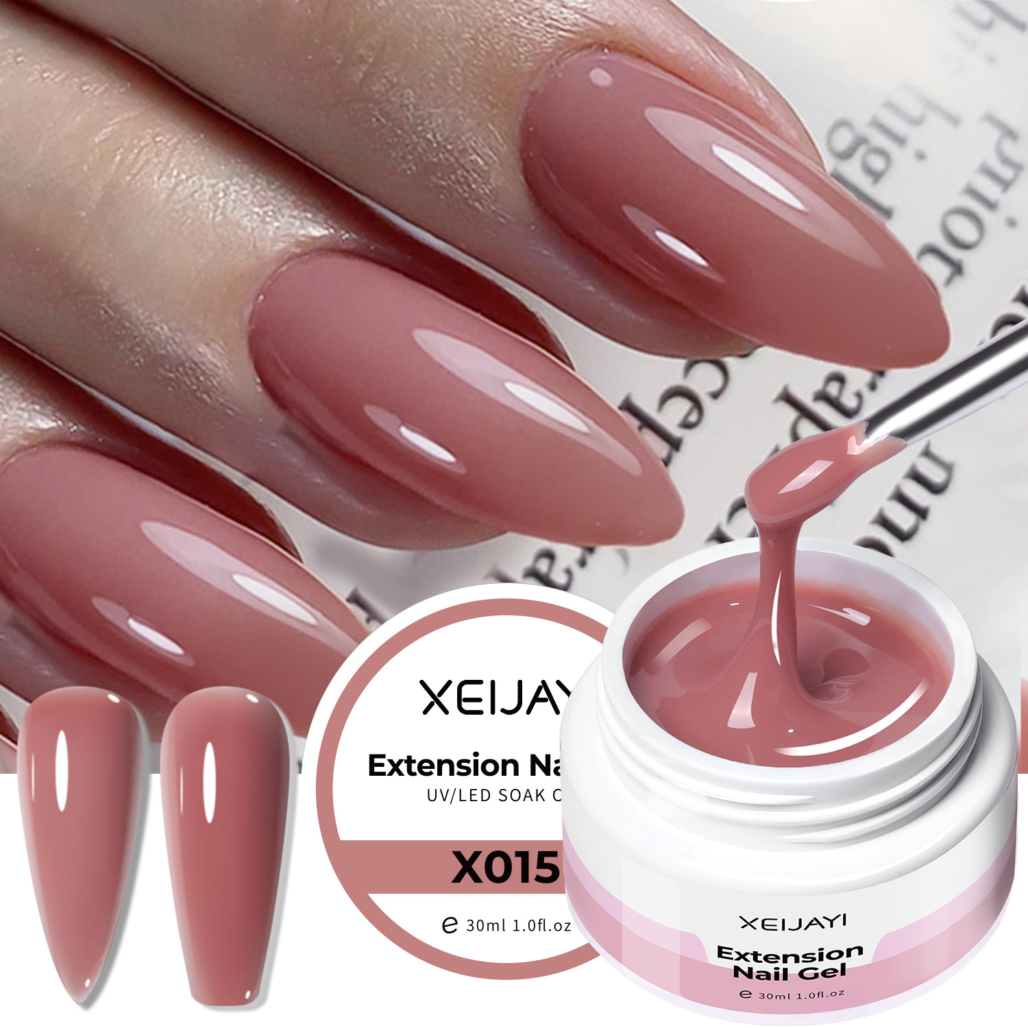 Gel de Extensión Sólido en Tarro para Salón de Uñas
