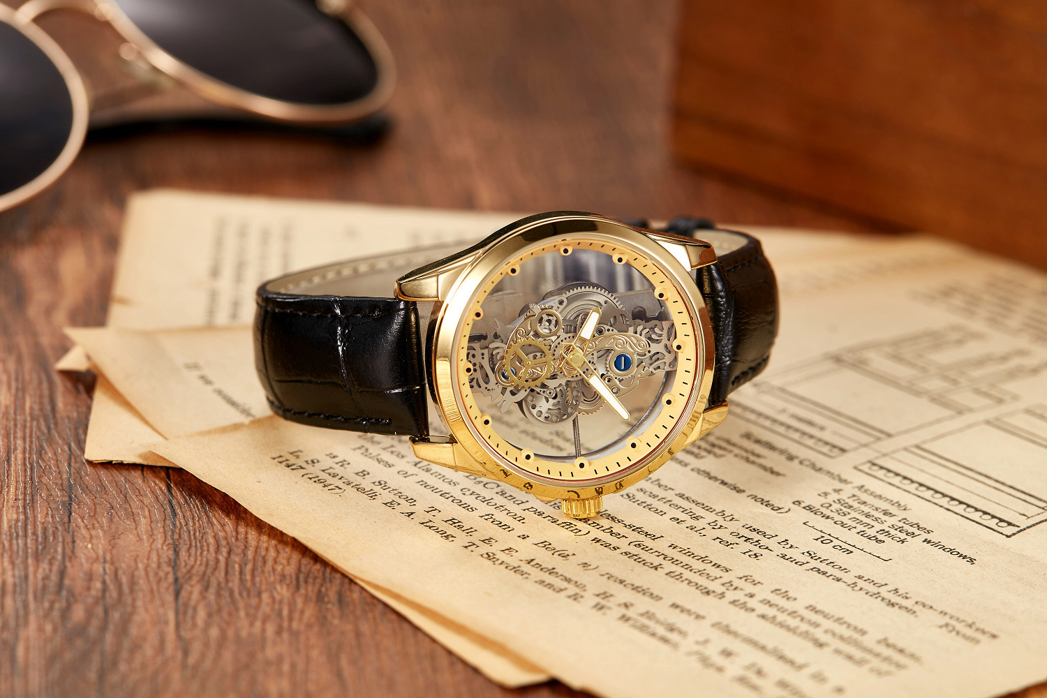 Automatic Mechanical Watch For Men Double Sided Skeleton Design_voghion.com