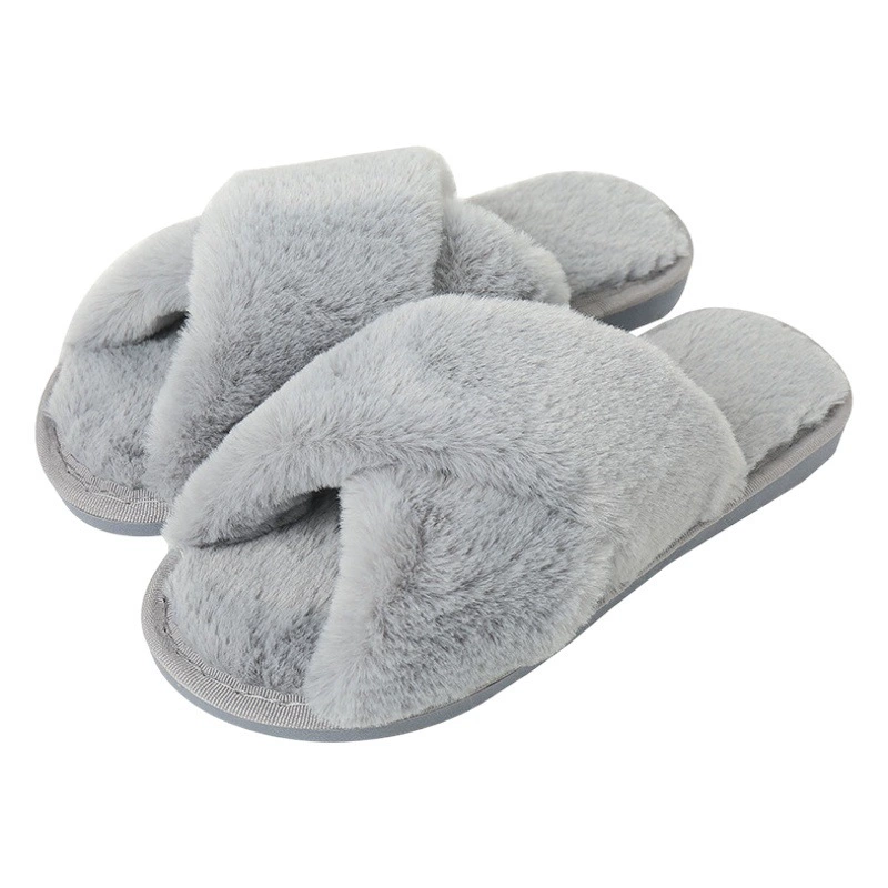Новые плюшевые тапочки женские внешнеторговые кросс шерстяные тапочки Amazon трансграничный досуг Теплые хлопчатобумажные тапочки производители