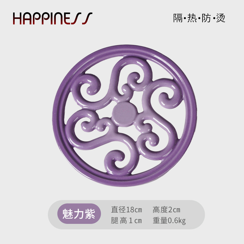 Cojín aislante de esmalte de hierro fundido nuevo cojín de mesa de comedor chino resistente a quemaduras cojín de platos resistente a altas temperaturas