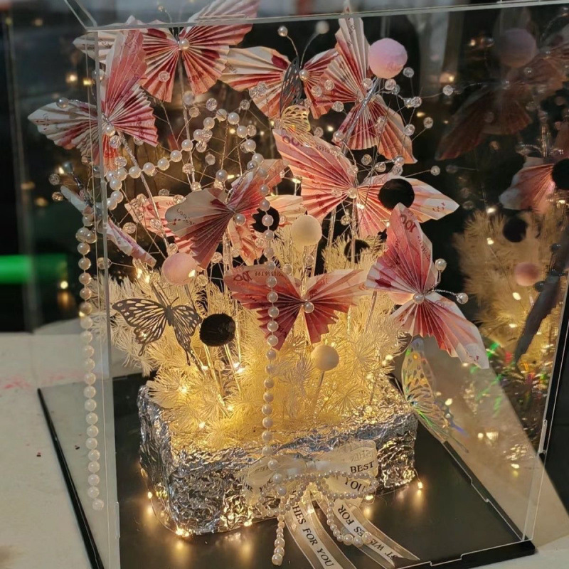 LN新款蝴蝶有钱手工diy花束礼盒全套创意材料情人节礼物生日礼物