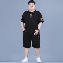 男士大码运动套装春夏季新款潮流宽松短袖两件套跑步休闲运动服男