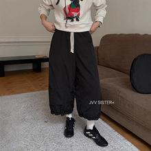 JVV十三行2025冬季新款百搭夹棉花边气球灯笼裤保暖休闲裤女71698