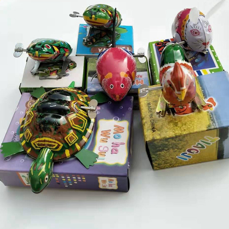 Children's Wind-Up Tin Frog Chick 80S Classic Nostalgic Little Frog Toy Jumping Frog Bouncing Baby Children's Wind-Up Tin Frog Chick 80S Classic Nostalgic Little Frog Toy Jumping Frog Bouncing Baby