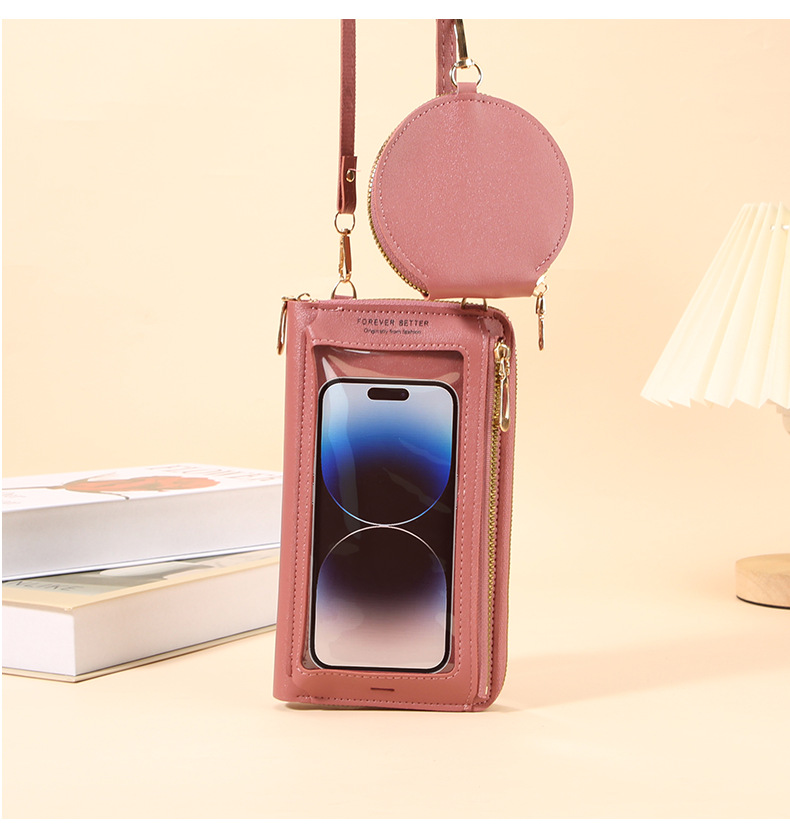 207g Weight Zipper Closure Type Single Shoulder Strap Strap Type Phone Wallets Bags Type Casual, Daily Occasion PVC Material Solid Color Pattern All Seasons Season Unisex Gender Vintage Style, Classic Style Style Square Shape Small Size Unisex Solid Color PVC Zipper Phone Wallets 15