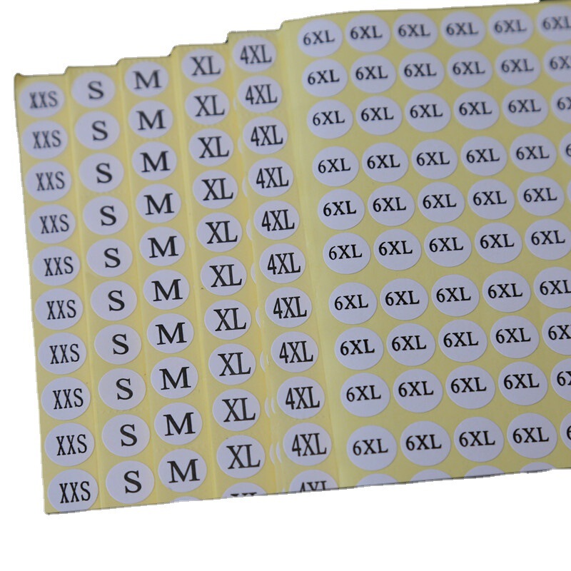 Spot clothes size label sticker clothing code number sticker number sticker clothing size code number sticker