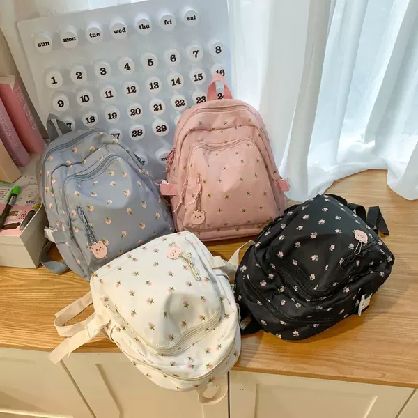 2024 New Style Backpack with High-End Printed Design, Lightweight and Large Capacity for College Students, Cartoon Style for Women, Casual and Versatile