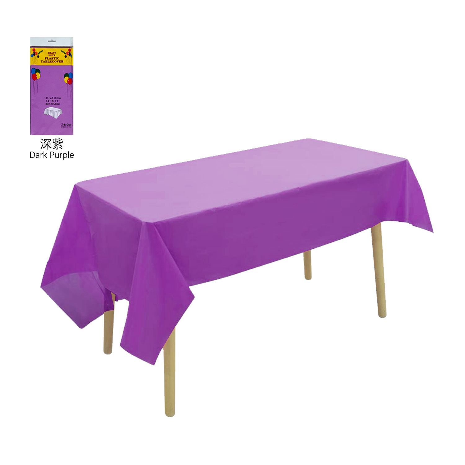 Mantel Desechable Rectangular 137 x 183 cm de Plástico PE para Fiestas