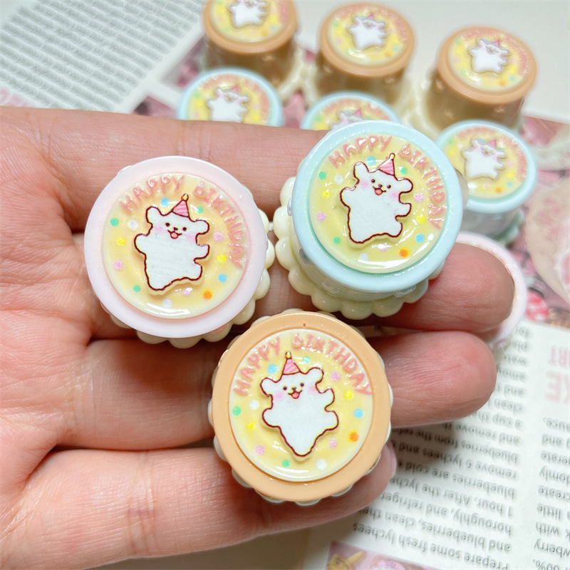 diy奶油胶仿真食玩立体蛋糕线条狗 发夹贴片手作自制挂件树脂配件