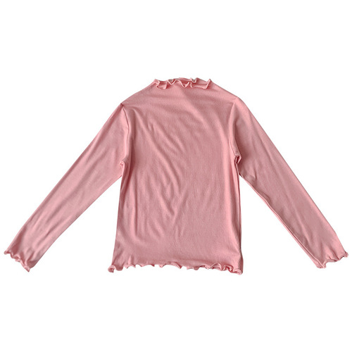 2024 Girls' Clothing Spring Clothing New Fungus Korean Style Cotton Long Sleeve Children's T-shirt Baby Fashionable Spring and Autumn Bottoming Shirt