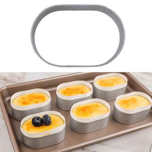 Oval semi-cooked cheese mold 19*3cm rim 100 molds 10 sets of household baking snack molds wholesale