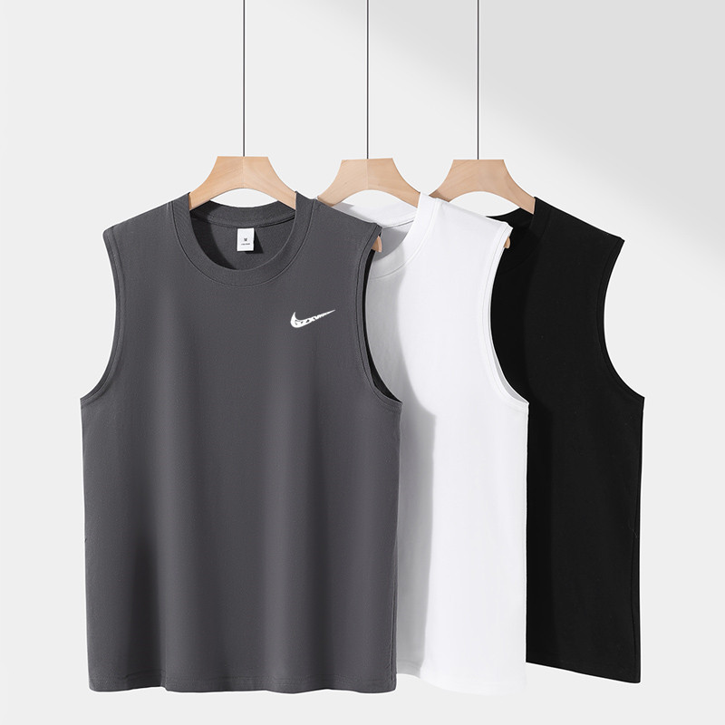Summer hot-selling ice silk vest for men, pure cotton, casual, loose, breathable t-shirt, men's sports and fitness sleeveless top Summer hot-selling ice silk vest for men, pure cotton, casual, loose, breathable t-shirt, men's sports and fitness sleeveless top