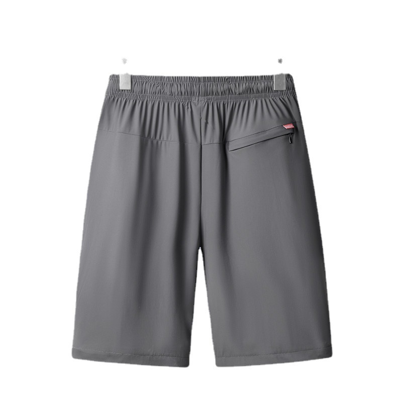 Hombres más tamaño verano transpirable ligero pantalones cortos de seda de hielo juventud ocio al aire libre fresco aire acondicionado pantalones cortos