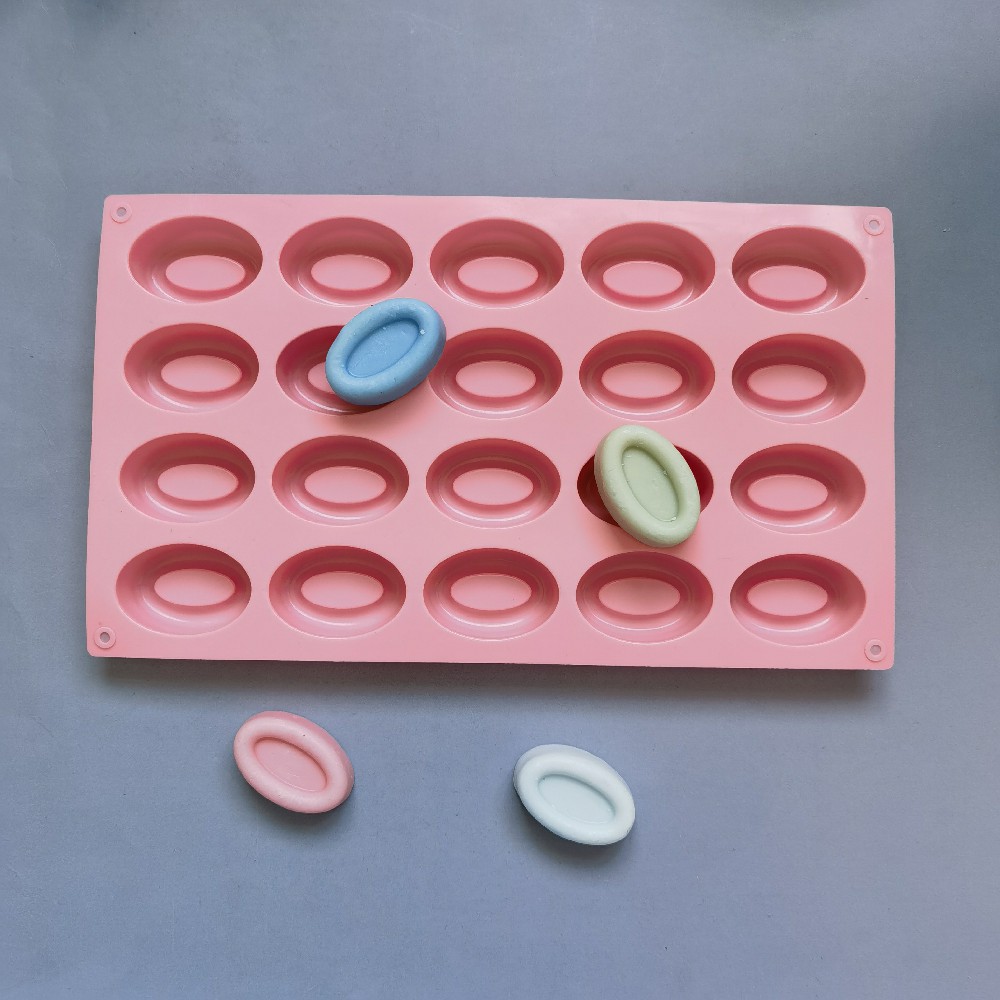 20 donuts elípticos 47 molde de silicona pastel helado pudín molde de postre jabón utensilios