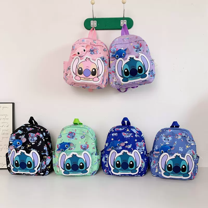 新款史迪仔背包男孩动漫可爱儿童双肩包女卡通男女学生书包零钱包