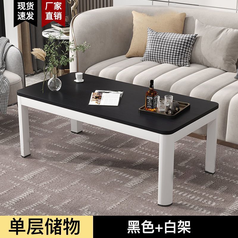 Mesa de té doméstica simple, mesa de té de sala de estar moderna, nueva mesa rectangular, mesa de té de doble capa ampliada para alquiler de habitaciones