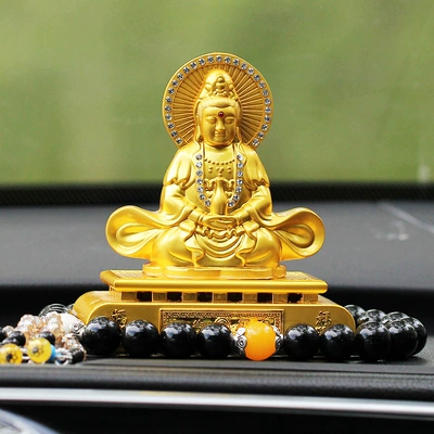 Guanyin car ornaments – Perfplant seat - cannot-add-perfume-square-bottom-aquarius-guanyin-black-buddhist-beads