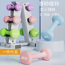 哑铃女士健身家用器材儿童男士纯铁套装组合哑铃小学练臂肌健身器