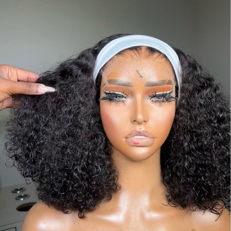 200Densitypixie Curly Wigs 5X5 Lace Wig Sdd Wig Curly Headgear