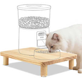 跨境木质猫咪自动喂食器支架家用多用途猫猫喂食器底座喂食支架
