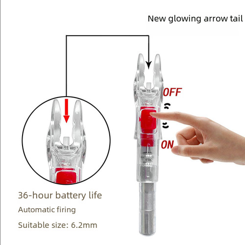 LED Lighted Arrow Tail with Switch Bow and Arrow String Automatic Lighting Arrow Tail 6.2 Carbon Shaft Mixed Carbon Arrow Universal 