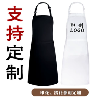新款跨境外贸防水放油围裙来图定制logo印字家用厨房餐饮画画围裙