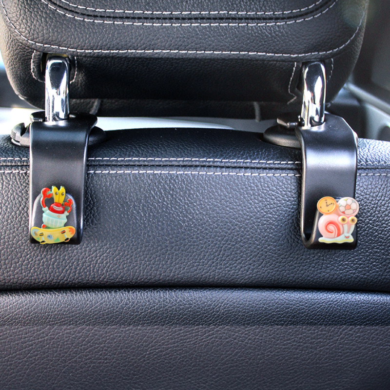 Asiento de coche ganchos traseros suministros interiores Bob Esponja niña asiento de coche coche coche lindo paraguas almacenamiento
