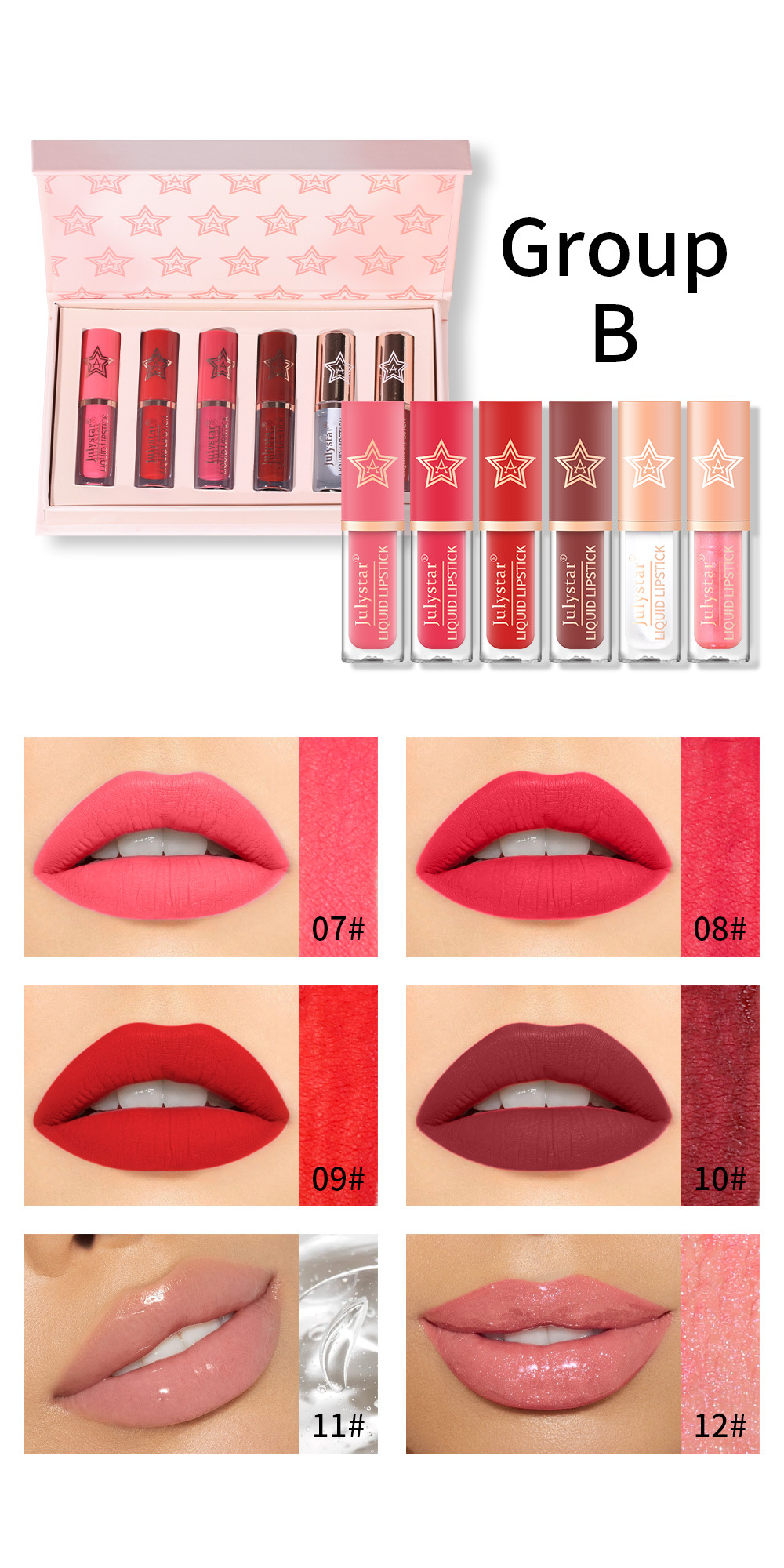 Cross-border makeup lip and cheek dual-use matte lip gloss set, natural, long-lasting, non-fading, non-stick to cups, matte lipstick wholesale undefined