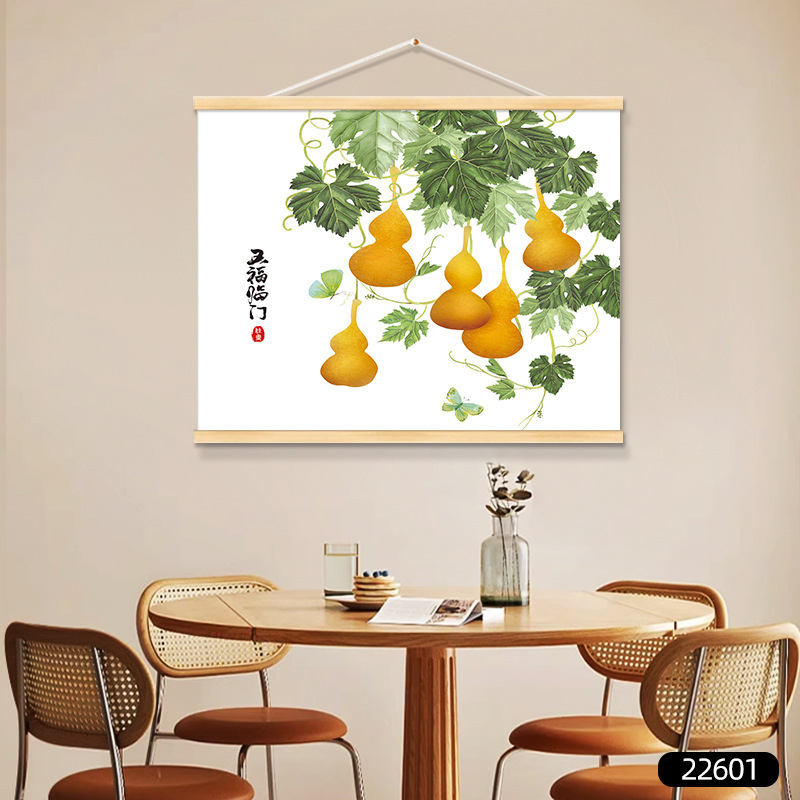 电表箱装饰画新中式挂绳卷轴画空开箱配电箱客厅墙面遮挡挂毯挂画|undefined