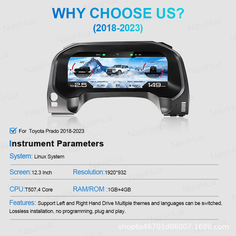 Suitable for 18-22 Models of Toyota Prado/Highlander/Toyota Prado Speed Instrument Panel Lcd Instrument