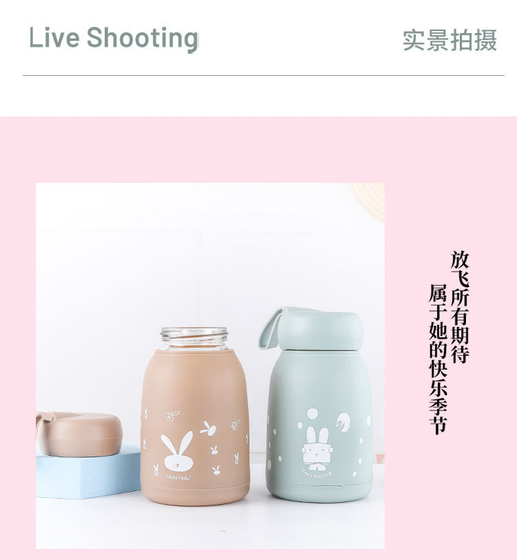 时尚萌萌兔水杯广告杯双层隔热玻璃卡通杯萌萌杯详情10