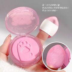 kobeleen一抹紅暈腮紅膏帶粉撲低飽和易暈染慕斯質地腮紅修容遮瑕