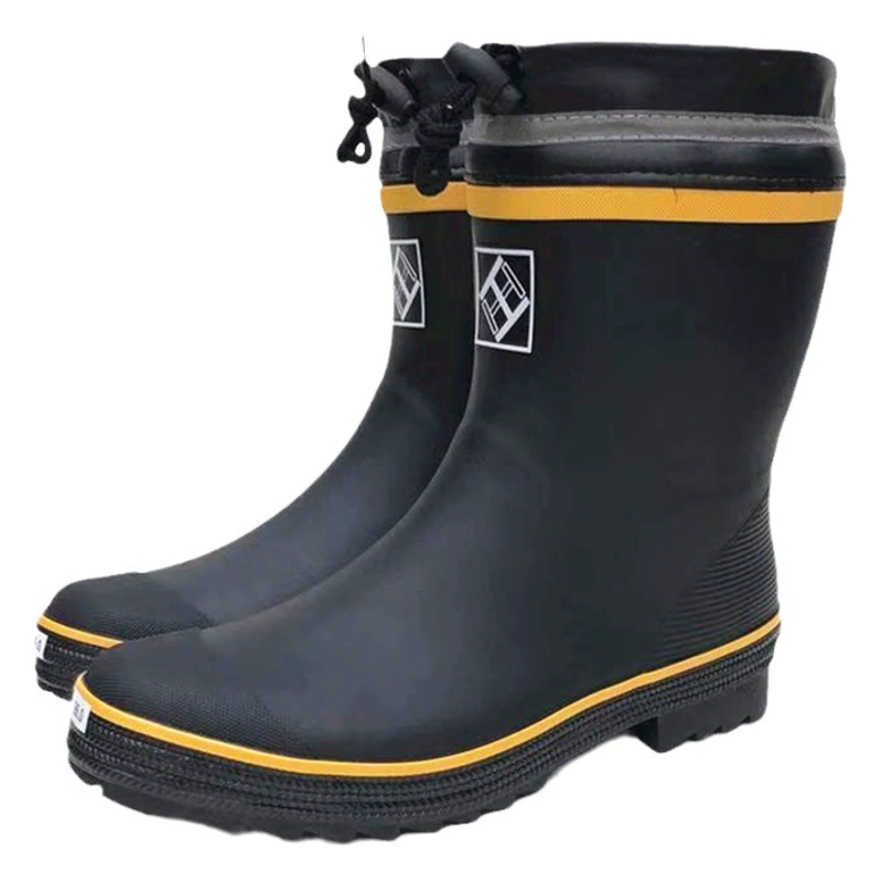 Зимние Плюшевые резиновые сапоги, Мужская Резиновая Водная обувь, утолщенные резиновые сапоги со средней трубкой, уличные водные сапоги для взрослых, рыболовная обувь, резиновые сапоги