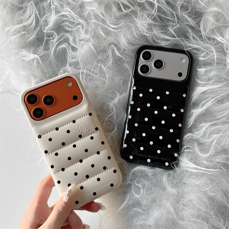 Leather down Jacket Style Polka Dot Iphone14/13 Suitable for Apple 17/16/15Promax Phone Case Anti-Fall Cover Leather down Jacket Style Polka Dot Iphone14/13 Suitable for Apple 17/16/15Promax Phone Case Anti-Fall Cover