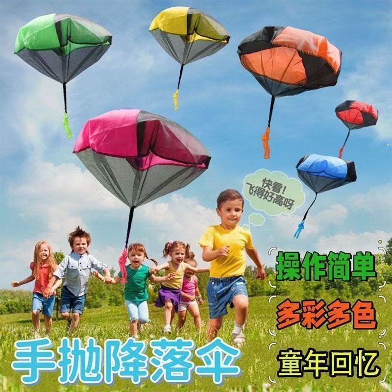 Cross-Border New Model Fabric Hand-Thrown Parachute with Soldier Figure, Parent-Child Outdoor Sports Paragliding Educational Toy Wholesale