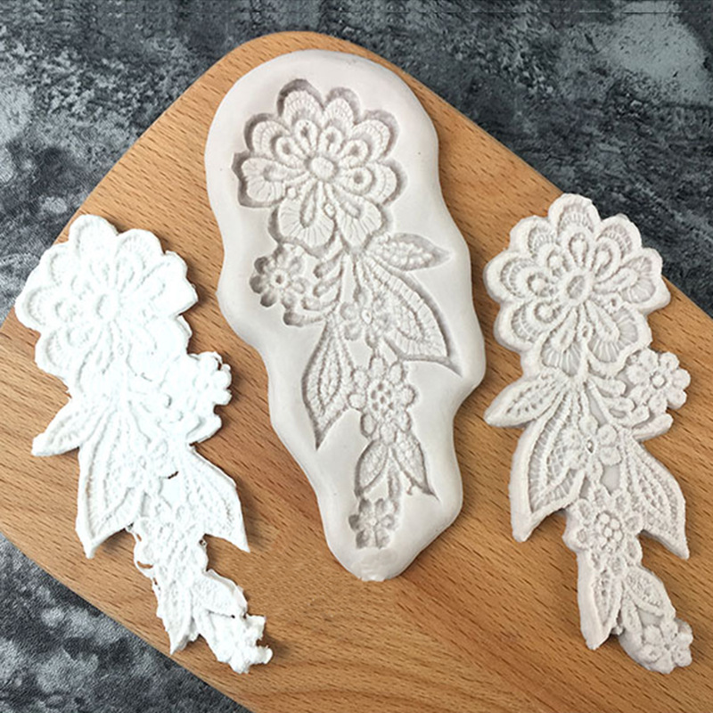 Fondant encaje pastel de encaje molde pastel de tela patrón en relieve de silicona molde herramientas para hornear ventas directas de la fábrica