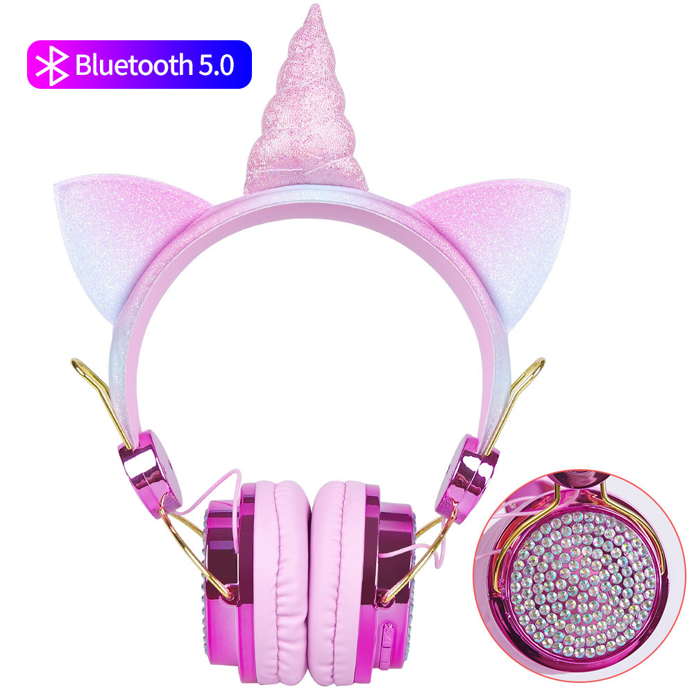 Headset Children's Headphones Wired Wireless Bluetooth Tablet Phone Computer With Subwoofer Unicorn Cartoon Headphones