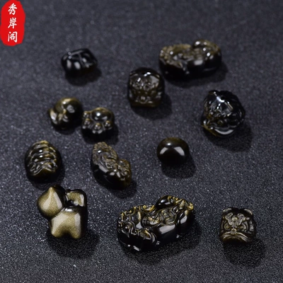 Natural golden obsidian spacer Zərgərlik ara hissələri