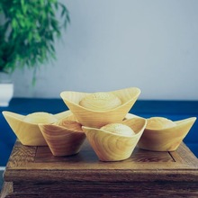 小叶黄杨木元宝雕刻手把件文玩男士盘玩小件客厅书桌金元宝小摆件