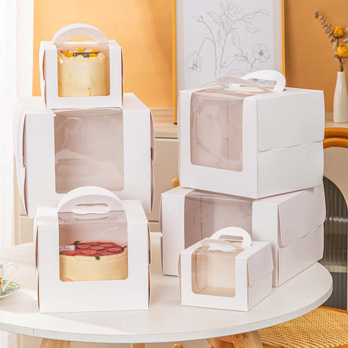 Wholesale cake box 6 inch 4 inch 8 four inch dessert box plus height portable box packaging box birthday cake packaging box