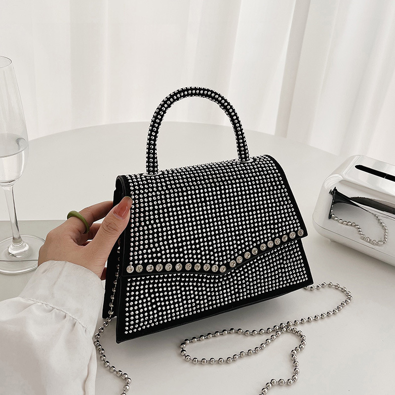 Women's bag 2023 new summer Korean style crossbody bag bright diamond ins chain bag portable fashion trendy small square bag trendy_voghion.com