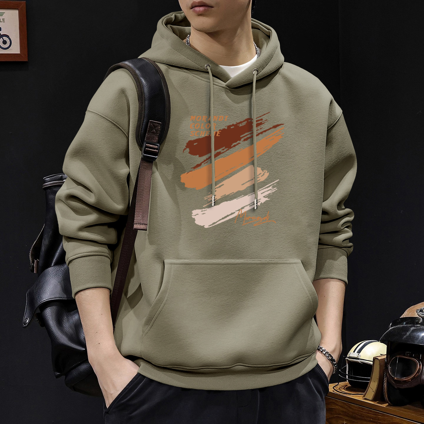 American otoño invierno estilo vintage chaqueta de hombre ropa de moda suelta encapuchada in-mode chaqueta pesada para hombres