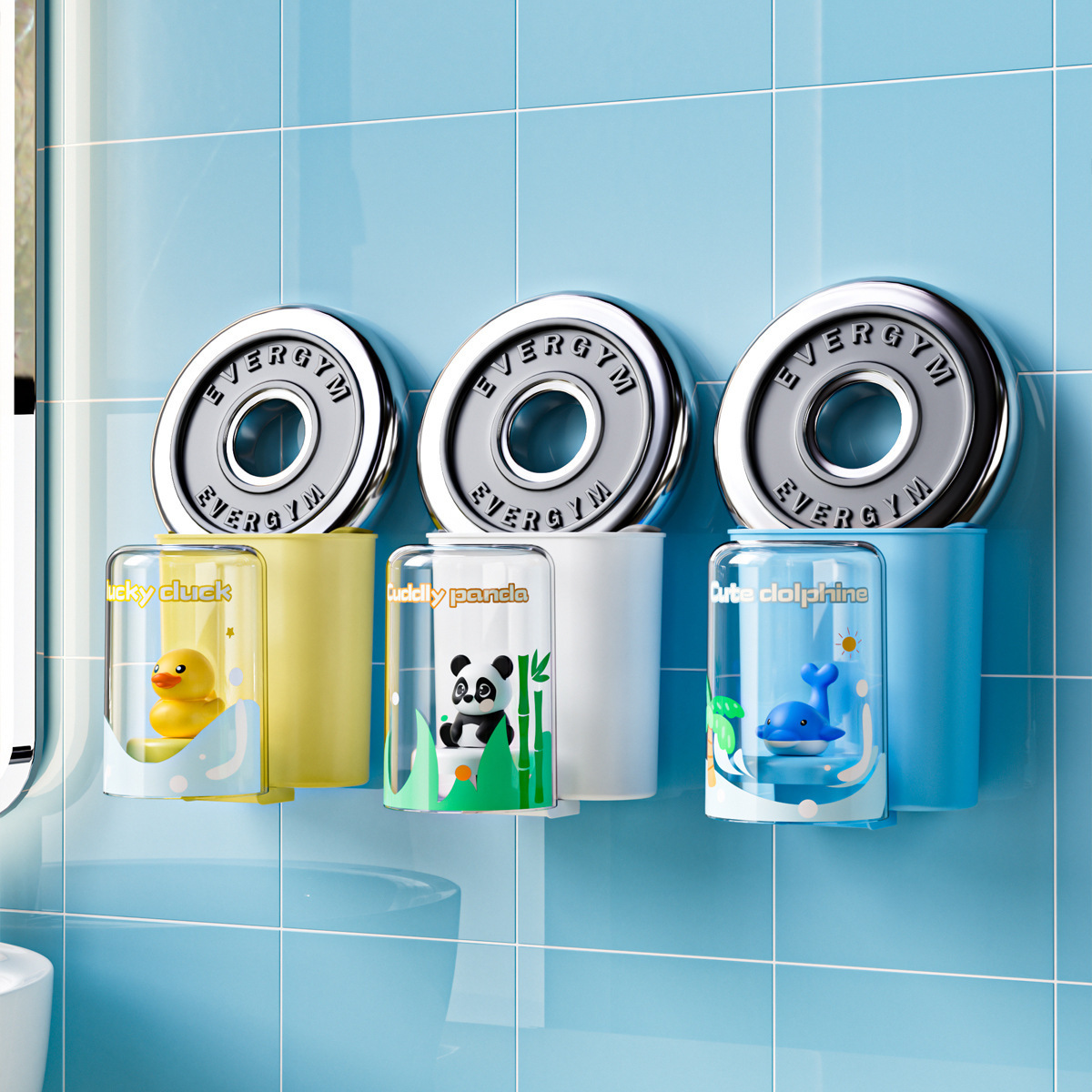 Suport pentru periuțe de dinți cu pahar pentru copii_voghion.com